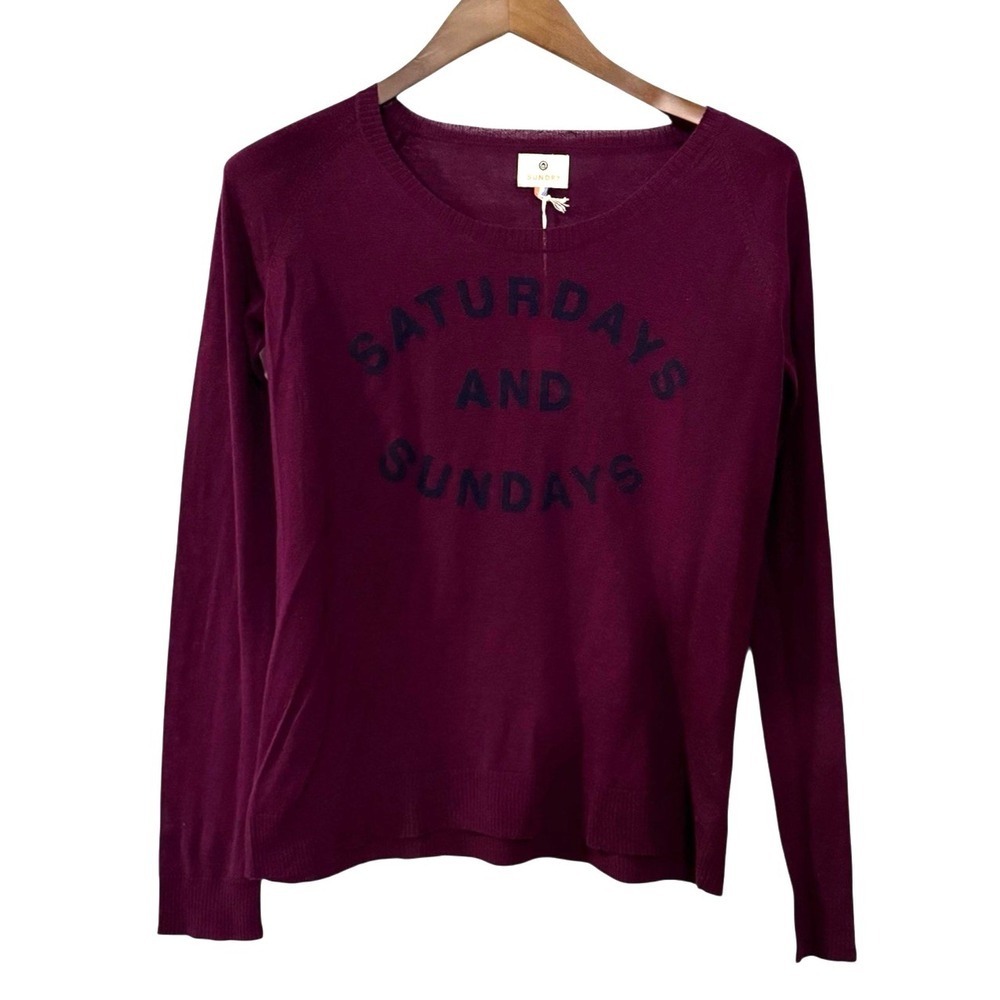 Sundry Shirt S Saturdays And Sundays Print Burgundy Wool Cashmere Lightweight